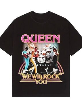 4 NWOT Queen We Will Rock You T-Shirt, Black Tee- Small #1